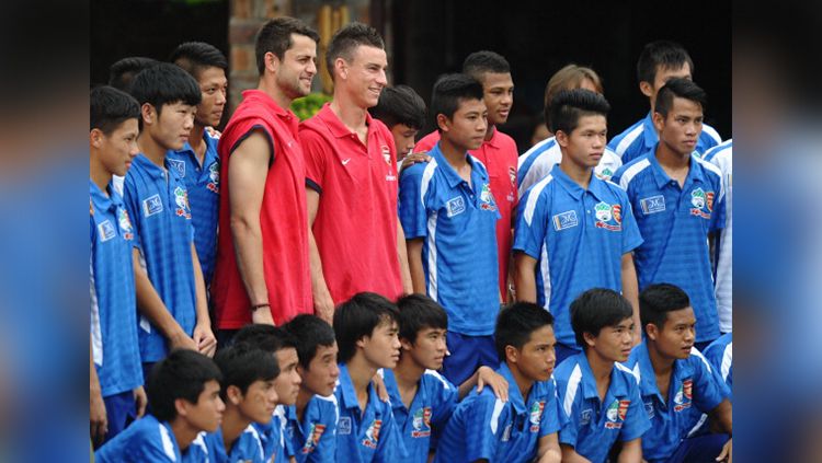 Lukasz Fabianski dan Laurent Koscielny saat berada di akademi JMG. Copyright: © INDOSPORT