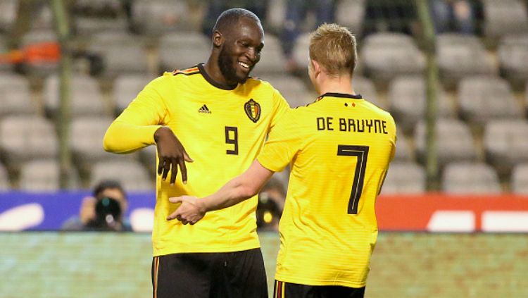 Romelu Lukaku dan Kevin de Bruyne di Timnas Belgia. Copyright: © INDOSPORT