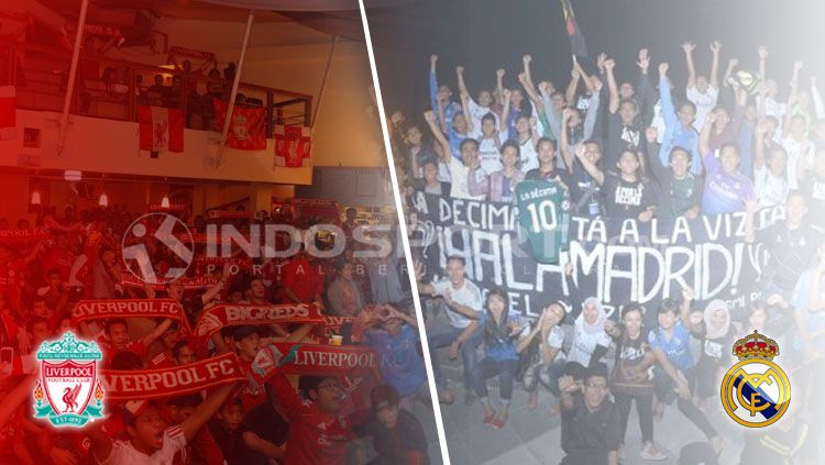 Fans Liverpool dan Real Madrid Copyright: © Indosport