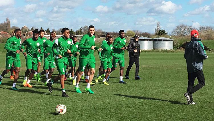 Skuat Tim Nasional Nigeria tengah berlatih. Copyright: © INDOSPORT