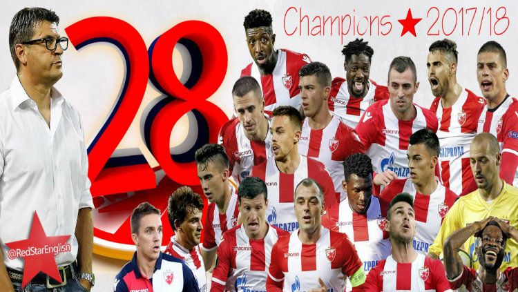 Red Star Belgrade raih gelar juara ke-28. Copyright: &copy; Daily Mail