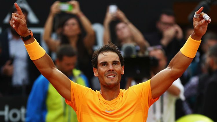 Rafael Nadal selebrasi. Copyright: © INDOSPORT