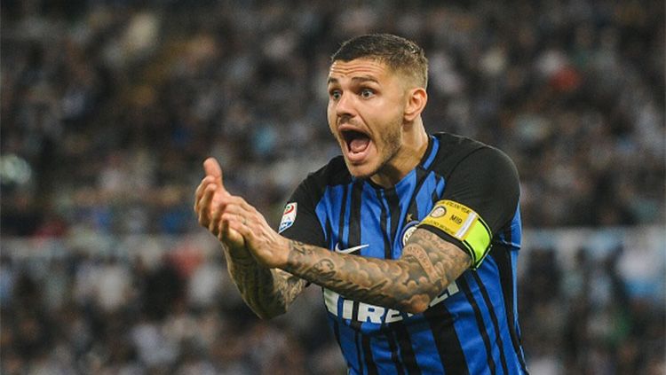 Mauro Icardi menarik diri dari skuat yang bertandang ke markas Rapid Wina. Copyright: © Getty Images