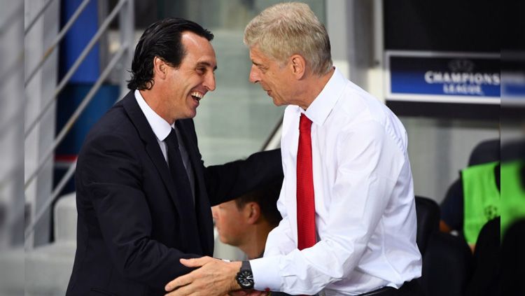Unai Emery dan Arsene Wenger Copyright: © istimewa