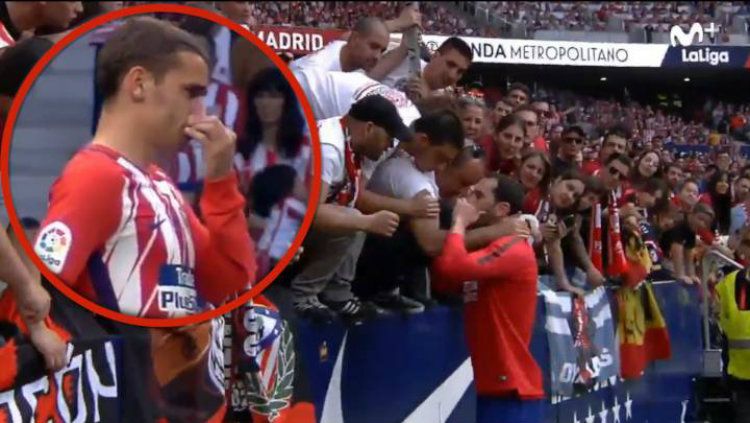 Diego Godin berbincang dengan fans tentang Griezmann. Copyright: © AS