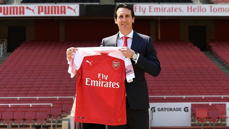 Manajer Arsenal Unai Emery. Copyright: © Getty Image
