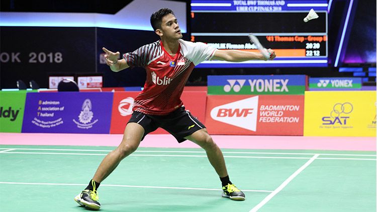 Pebulutangkis Firman Abdul Kholik gagal melaju ke babak kedua Macau Open usai dikalahkan Ren Peng Bo, Rabu (30/10/19) di Tap Seac Multisport Pavilion Macau. Copyright: © Humas PBSI