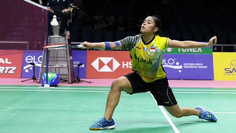 Gregoria Mariska Tunjung wakil tunggal putri Indonesia di Kejuaraan Dunia 2018. Copyright: © Humas PBSI
