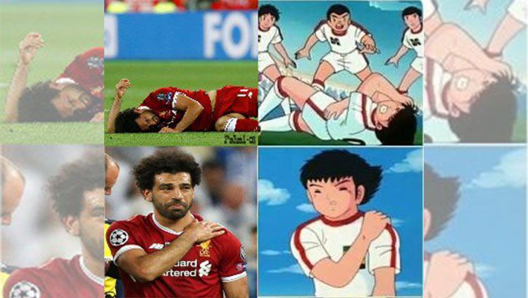 Persamaan Mohamed Salah dengan Tsubasa Ozora Copyright: © Twitter/@fahmiabdur