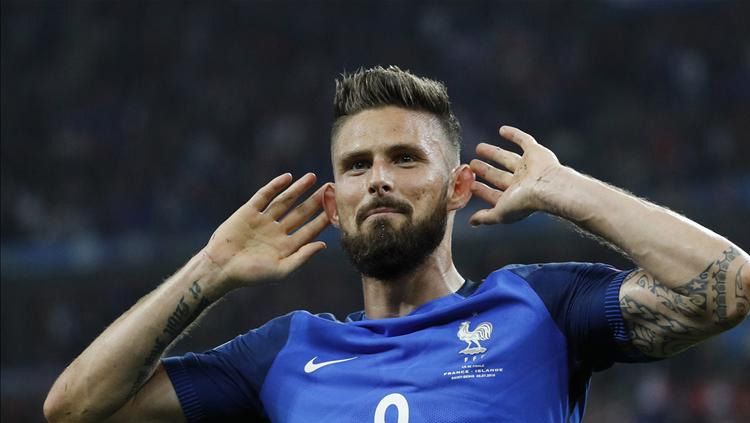 Olivier Giroud membela Timnas Prancis di Piala Dunia 2018. Copyright: © Sky Sports