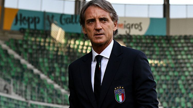 Roberto Mancini, pelatih Timnas Italia. Copyright: © INDOSPORT