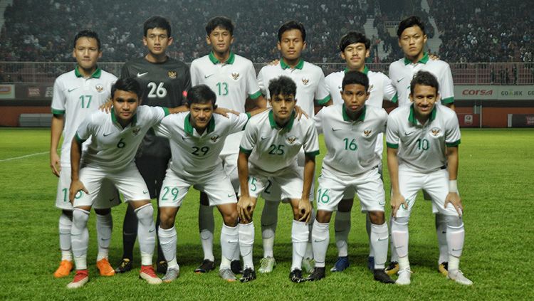 Pose Timnas U-19 jelang lawan PSS Sleman. Copyright: © PSSI