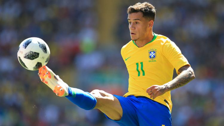 Philippe Coutinho dalam laga Brasil vs Kroasia jelang Piala Dunia 2018. Copyright: © INDOSPORT