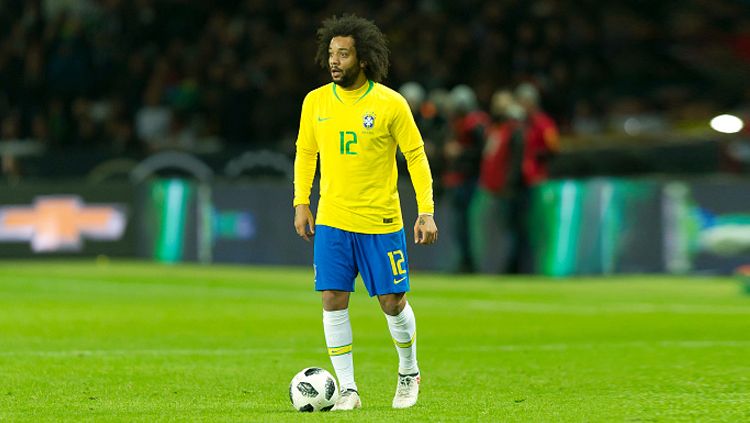 Marcelo, bek kiri Timnas Brasil. Copyright: © INDOSPORT