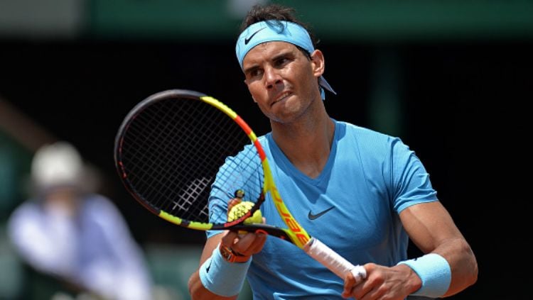 Rafael Nadal melangkah ke perempatfinal Prancis Terbuka 2018 usai kalahkan Maximilian Marterer. Copyright: © Getty Images