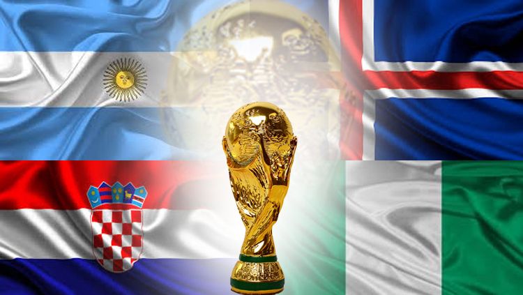 Empat negara yang tergabung dalam Grup D Piala Dunia 2018: Argentina, Islandia, Kroasia, dan Nigeria. Copyright: © INDOSPORT