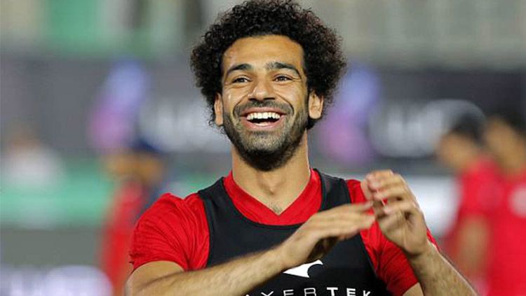 Mohamed Salah saat berlatih bersama timnas Mesir. Copyright: © AP