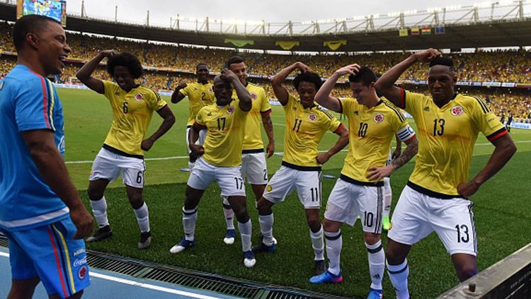 Selebrasi para pemain Timnas Kolombia. Copyright: © Getty Images