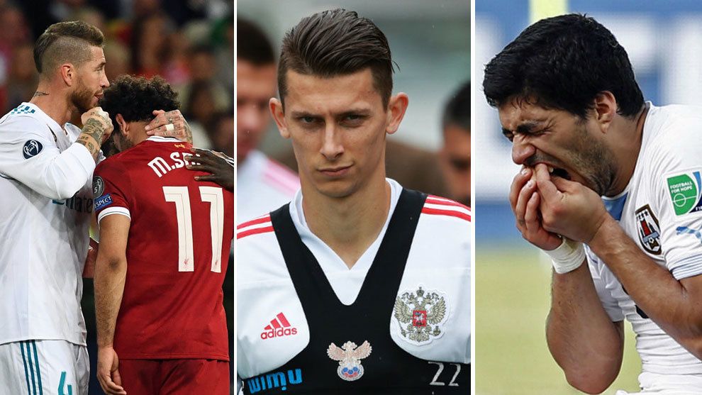Mohamed Salah, Ilya Kutepov, dan Luis Suarez. Copyright: © marca.com
