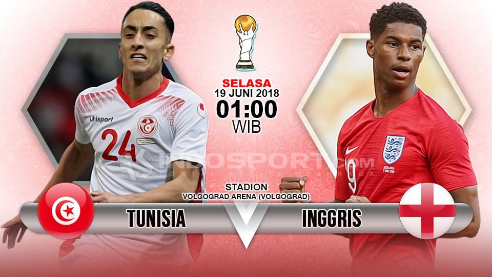 Tunisia menghadapi Inggris di penyisihan Grup G Piala Dunia 2018. Copyright: © Indosport.com