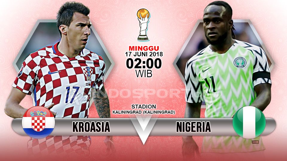 Kroasia melawan Nigeria di penyisihan Grup D Piala Dunia 2018. Copyright: © Indosport.com