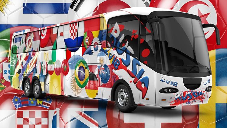 Bus bertema Piala Dunia 2018 Rusia. Copyright: © Pixabay