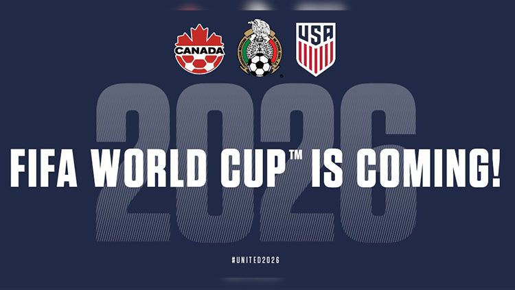 Amerika Serikat, Meksiko dan Kanada terpilih jadi tuan rumah Piala Dunia 2026. Copyright: © Twitter/@united2026