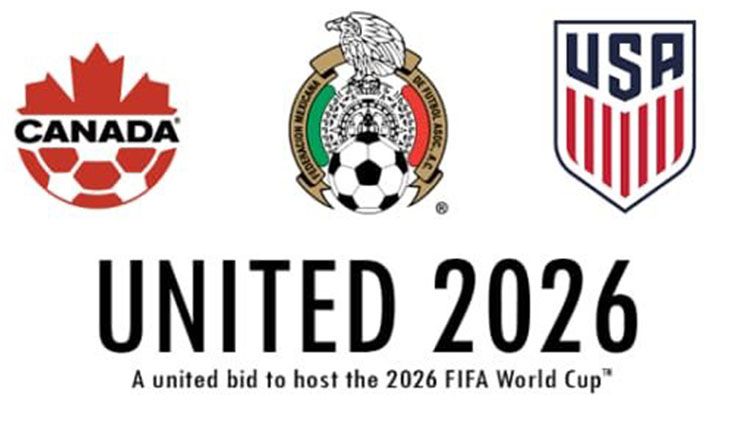 Tiga negara yang akan jadi tuan rumah Piala Dunia 2026. Copyright: © Twitter/@united2026