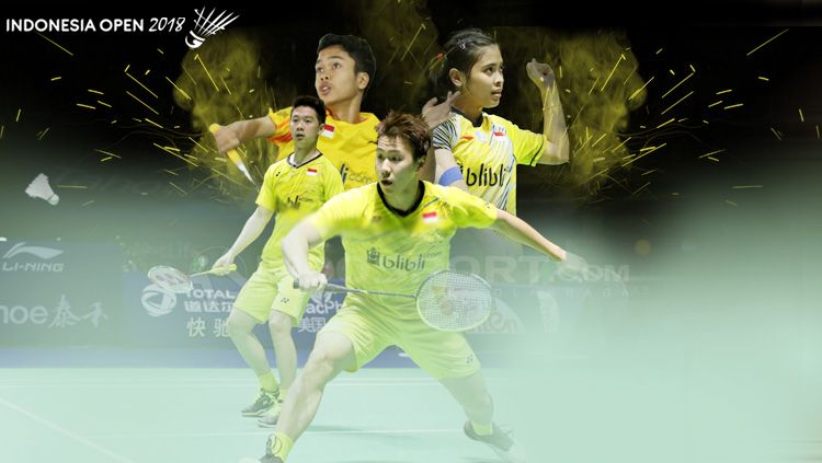 Kevin Sanjaya Sukamuljo/Marcus Fernaldi Gideon, Gregoria Mariska, dan Anthony Sinisuka Ginting. Copyright: © INDOSPORT