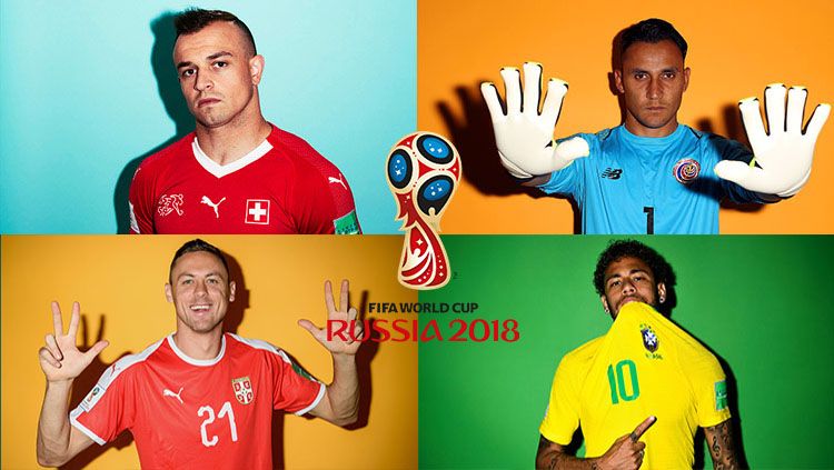 Grup E Piala Dunia 2018: Kosta Rika, Swiss, Serbia, Brasil. Copyright: © Getty Images