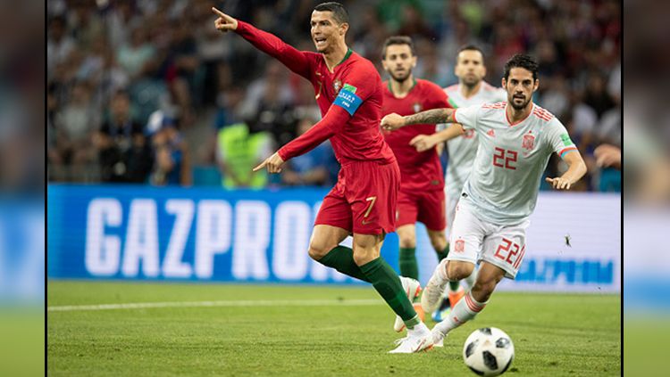 Pertandingan Portugal vs Spanyol di Grup B Piala Dunia 2018. Copyright: © Getty Images