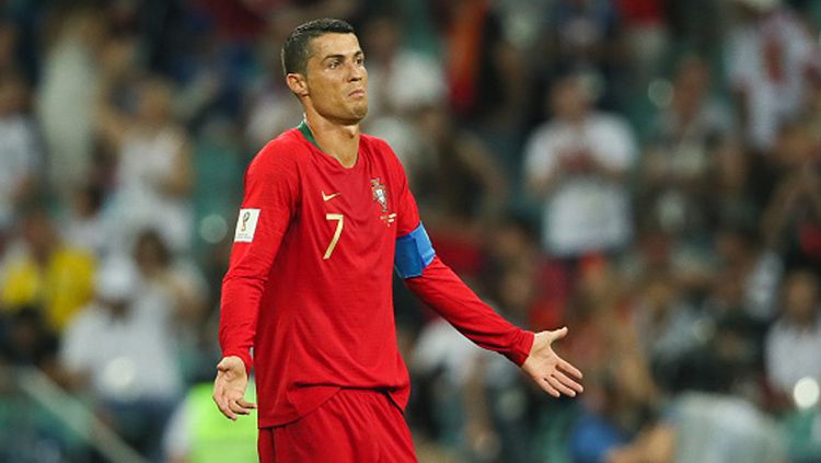 Ekspresi Cristiano Ronaldo di ajang Piala Dunia 2018. Copyright: © Getty Images