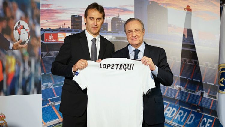 Julen Lopetegui kala diperkenalkan sebagai pelatih anyar Real Madrid. Copyright: © Getty Images