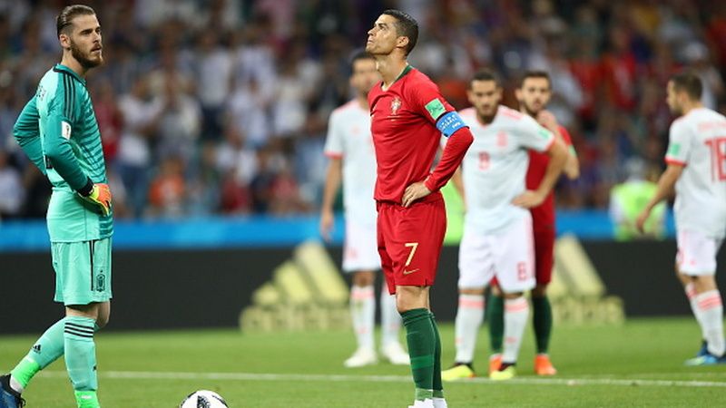 Intimidasi De Gea kepada Ronaldo di ajang Piala Dunia 2018 Copyright: © Getty Images