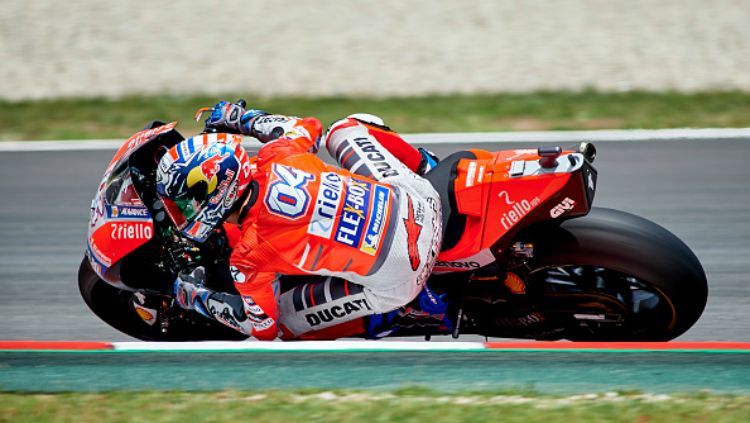 Andrea Dovizioso dalam sesi latihan bebas MotoGP Catalunya 2018. Copyright: © Getty Images