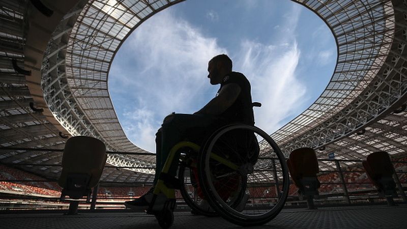 Kursi Disabilitas di Piala Dunia 2018. Copyright: © Getty Images