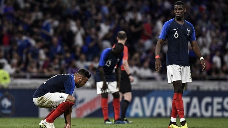 Paul Pogba dan Corentin Tolisso di Timnas Prancis. Copyright: © Getty Images