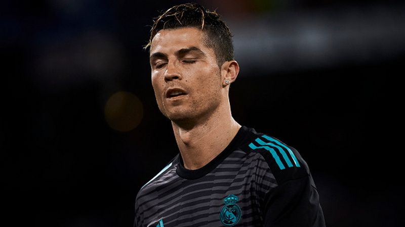 Cristiano Ronaldo dengan jersey latihan Real Madrid. Copyright: © Getty Images