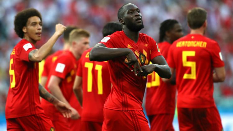 Romelu Lukaku merayakan golnya di laga Grup G Piala Dunia 2018, Belgia vs Panama, Senin (18/06/18) malam. Copyright: © fifa.com