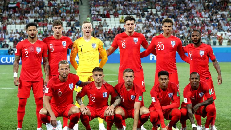 Skuat Inggris berfoto sebelum memainkan laga Grup G Piala Dunia 2018 kontra Tunisia, Selasa (19/06/18). Copyright: © fifa.com