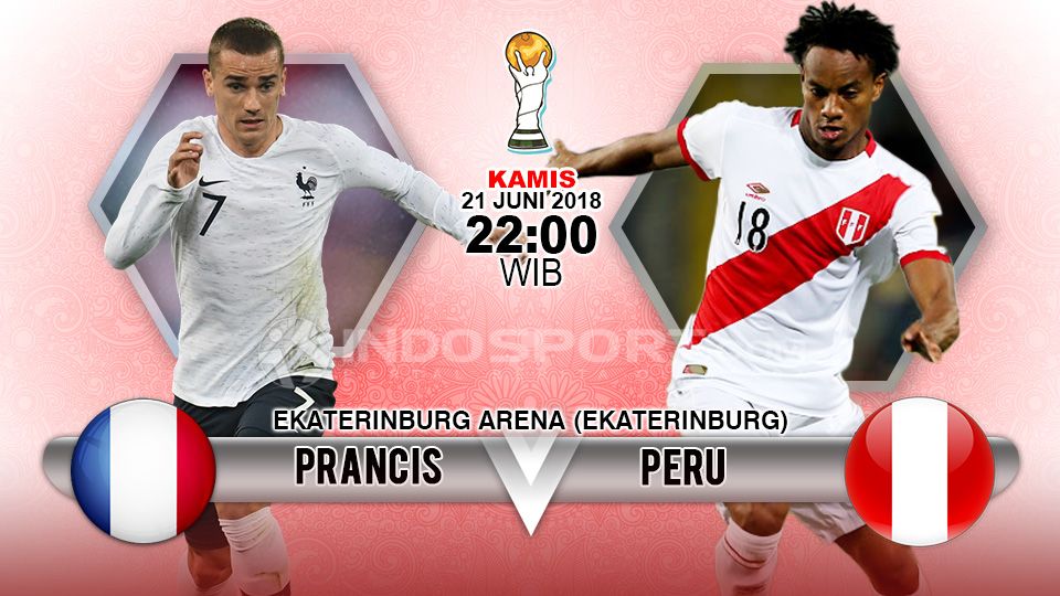 Prancis vs Peru untuk Piala Dunia 2018. Copyright: © Indosport.com