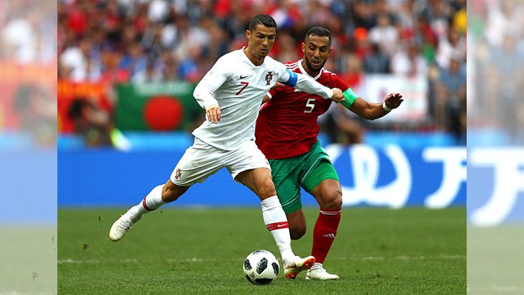 Ronaldo pun berhasil memuncaki daftar pencetak gol terbanyak sementara di Piala Dunia 2018. Copyright: © Getty Images