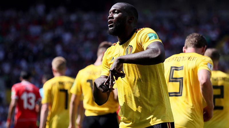 Selebrasi Romelu Lukaku atas golnya ke Tunisia Copyright: © Getty Images