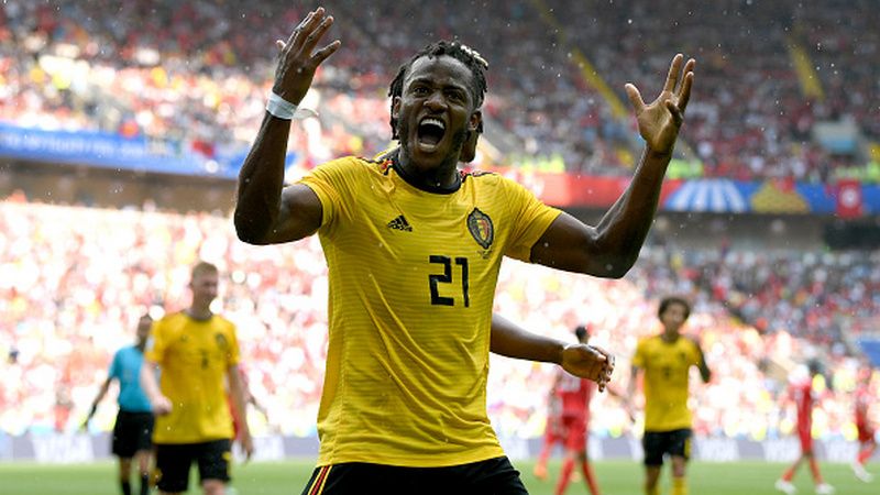 Michy Batshuayi merayakan golnya ke gawang Tunisia Copyright: © Getty Images