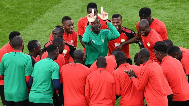 Latihan Timnas Senegal jelang lawan Jepang di Piala Dunia 2018. Copyright: © Getty Images
