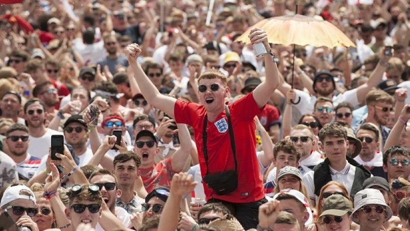 Semarak suporter Timnas Inggris saat melawan Panama Copyright: © Getty Images