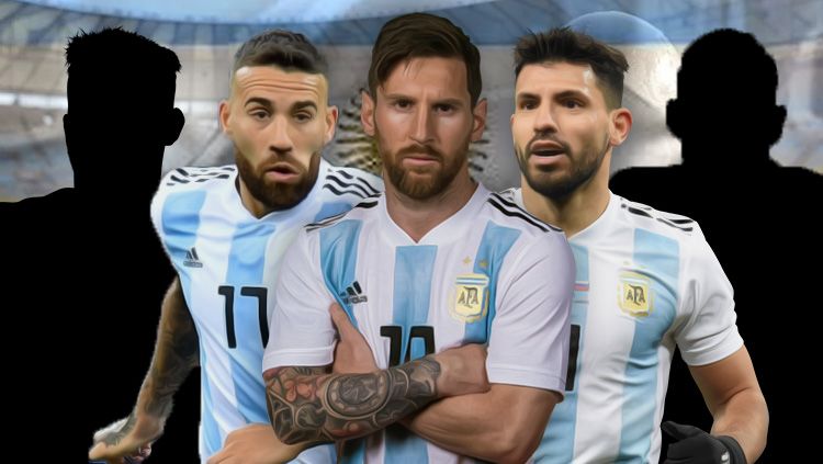Nicolas Otamendi, Lionel Messi, dan Sergio Aguero termasuk pemain dicoret dari Timnas Argentina. Copyright: © INDOSPORT