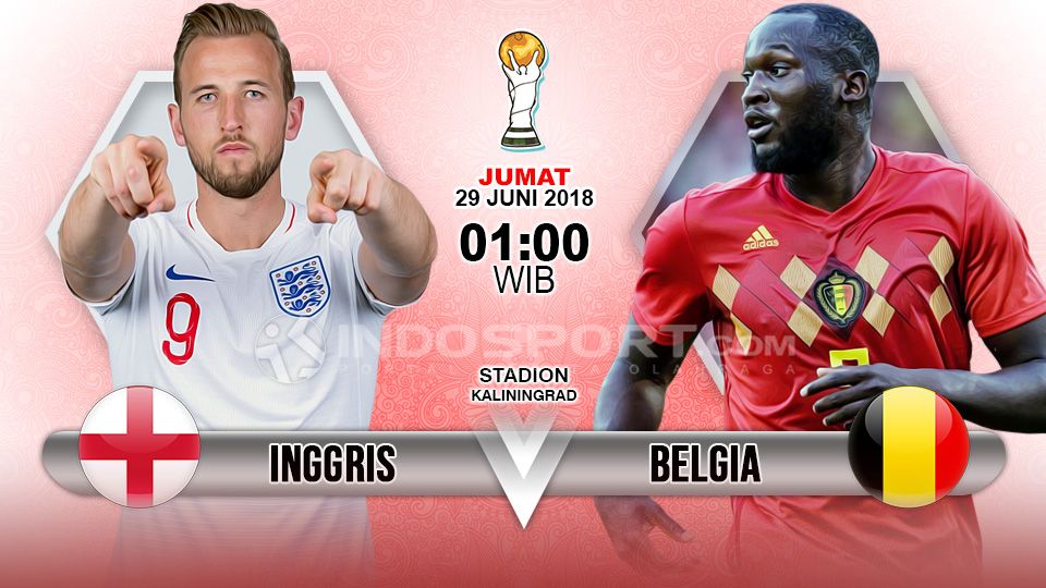 Inggris menghadpai Belgia di partai terakhir penyisihan Grup G Piala Dunia 2018. Copyright: © Indosport.com