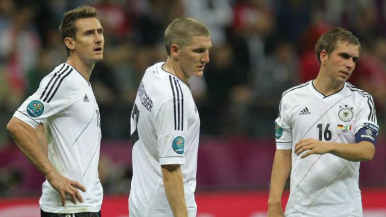 Pemain Tim Nasional Jerman Klose, Schweinsteiger, dan Lahm. Copyright: © Getty Images