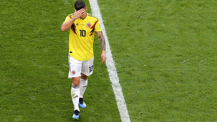 James Rodriguez, gelandang serang Timnas Kolombia, alami cedera. Copyright: © Getty Images